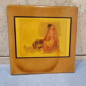 Navajo Artist R.C. Gorman Art Tile “Woman with Red Blanket” signed 8"x8" Vintage